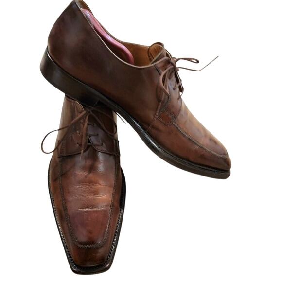 Botticelli Men's Dress Shoes Lace-Up - Brown EU 45 / US 11 - Made in Italy - Picture 4 of 12